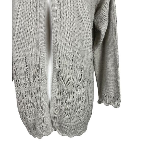 Vintage Ireland Made Aran Crafts Open Sweater Cardigan Beige Size XS - Picture 6 of 8